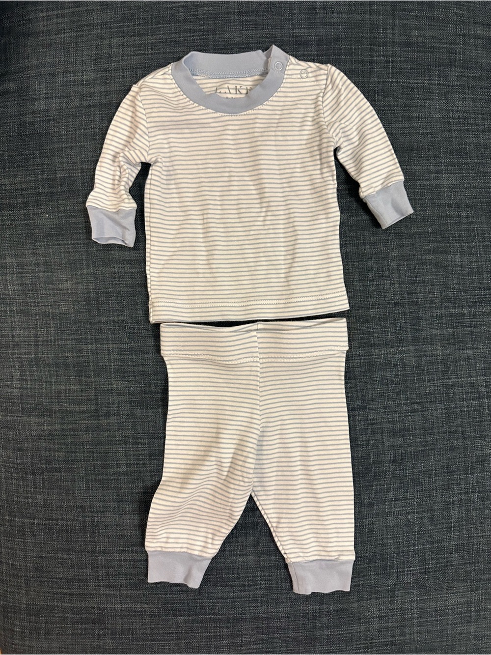 Lake Pajama Baby Striped Blue and White Set